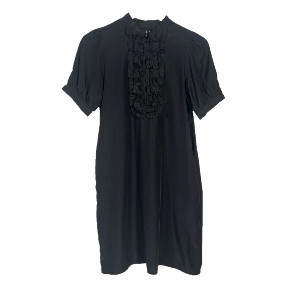 213 Ruffle Button Front Short Sleeve Dress Size S